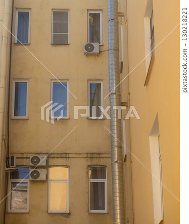 air conditioners are mounted on the wall. technologies for air cooling in hot weather. air conditioners are mounted on the wall. technologies for air cooling in hot weather. 130218221