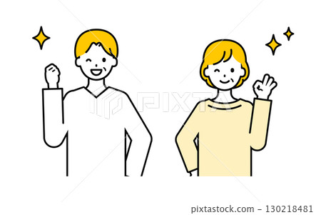 Simple senior men and women_happy Simple senior men and women_happy 130218481