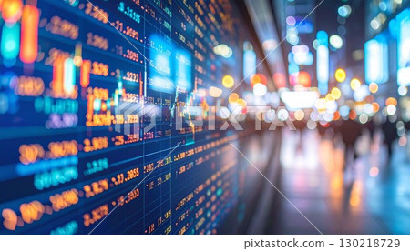 Digital stock prices displayed on displays around town Digital stock prices displayed on displays around town 130218729