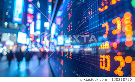 Digital stock prices displayed on displays around town Digital stock prices displayed on displays around town 130218730