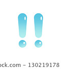 Illustration of a cute blue exclamation mark 130219178