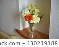 Flowers in a vase, such as ranunculus 130219188