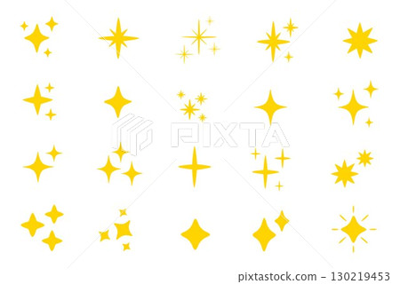 Sparkle star icons, shine symbol, star sign 130219453