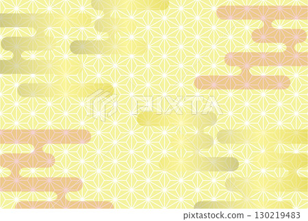 Luxurious seamless background of gold hemp leaves and clouds Luxurious seamless background of gold hemp leaves and clouds 130219483