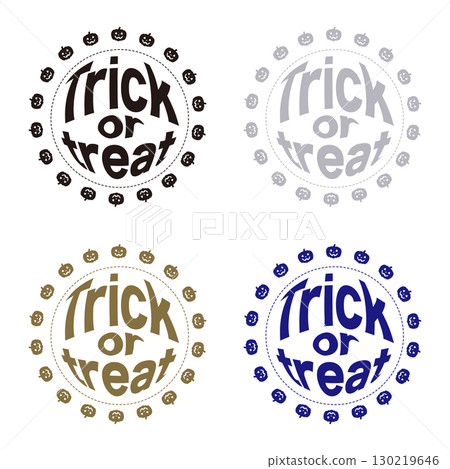 Trick or Treat Wreath-Style Logo (4-Color Set, Basic) Trick or Treat Wreath-Style Logo (4-Color Set, Basic) 130219646