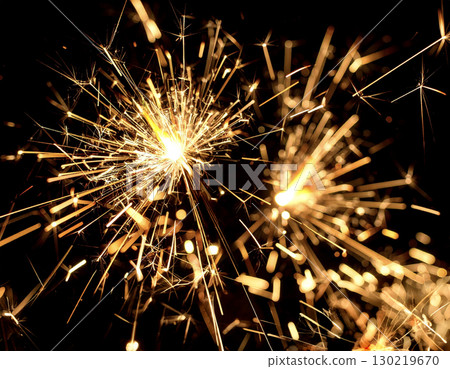 AI-generated image: Sparks on a black background 130219670