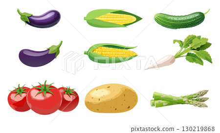 新鮮蔬菜插圖 130219868