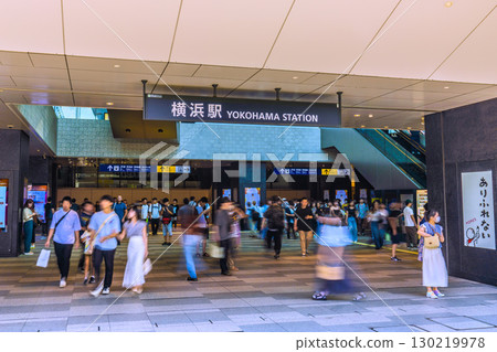 Yokohama cityscape, Japan, August 30th. The intense heat continues... View of Yokohama Station and other areas. 130219978