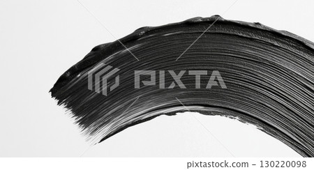 Abstract brush strokes in green, black, pink on white, background 130220098