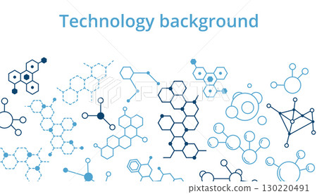 Abstract background with molecular structure on white, symbolizing science, chemistry, medicine and technology. 130220491