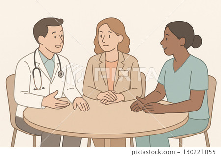 A team care meeting between doctors, nurses, and staff 130221055