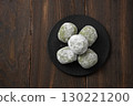 Daifuku mochi served on a black plate 130221200