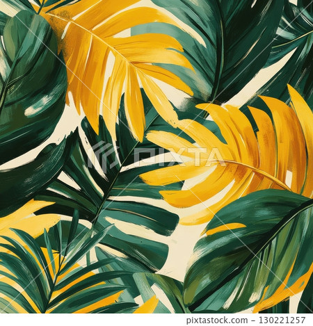 Vibrant tropical foliage botanical garden nature photography lush environment close-up view plant aesthetics 130221257