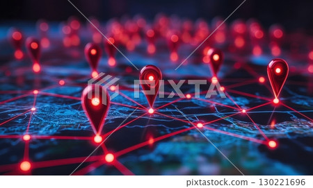 Mapping technology location data visualization digital landscape network connectivity global insights high-tech environment 130221696