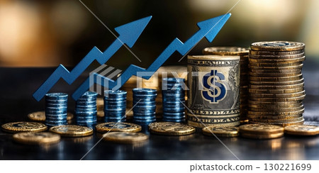 Investment growth strategies financial market infographic business environment close-up view economic insights 130221699