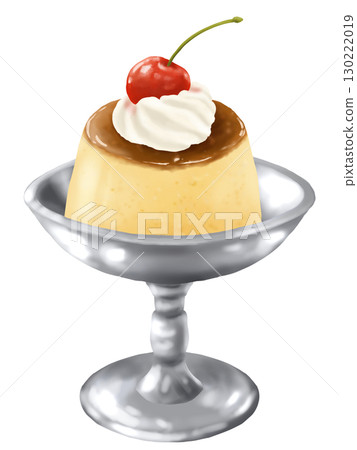 時尚布丁盛放在復古銀盤上 130222019