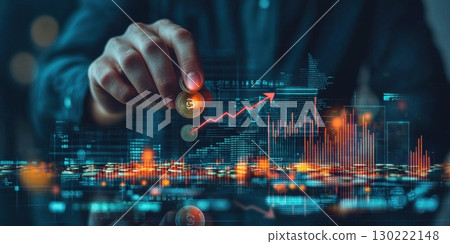 Investment growth strategy financial market digital artwork business environment close-up view cryptocurrency trends 130222148