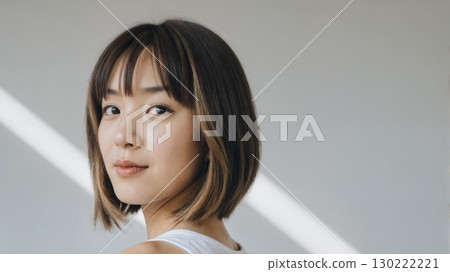 Young woman who is conscious of skin health 130222221