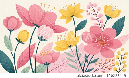 A flower-themed image but adjusted to be minimal digital art background 8K 130222449