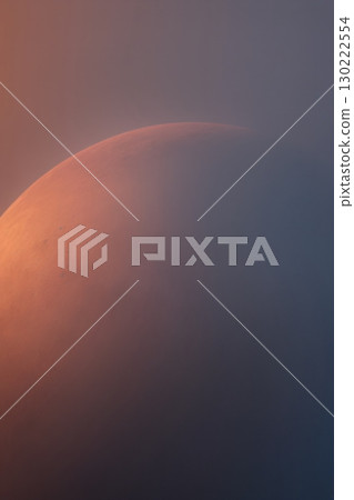 Shrouded stellar objects and planets drift in mist, evoking eerie wonder - ai generated 130222554