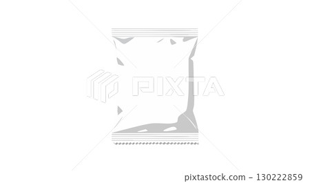 Empty Clear Plastic Packaging Bag Vector Illustration with Glossy Reflection and Seal Empty Clear Plastic Packaging Bag Vector Illustration with Glossy Reflection and Seal 130222859