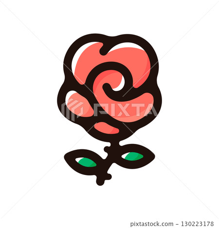 玫瑰、玫瑰插圖圖示（禮物、園藝、花卉素材） 130223178