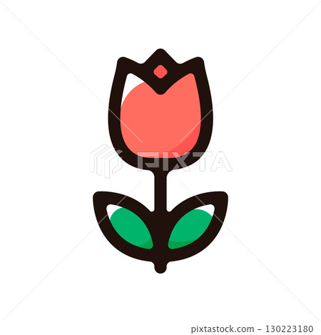 Tulip illustration icon (spring, gardening, flower material) 130223180