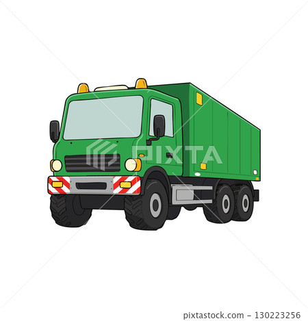 Green cargo truck vehicle illustration for transport and logistics industry use vector 130223256