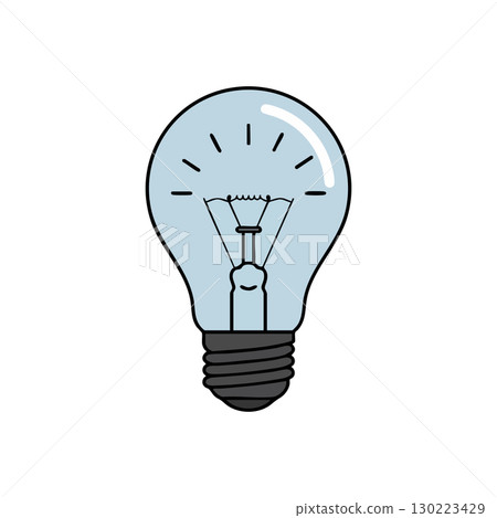 Light bulb icon simple vector illustration with black base and transparent glass Light bulb icon simple vector illustration with black base and transparent glass 130223429