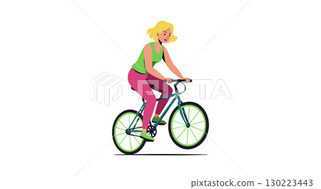 Woman riding bicycle outdoor exercise healthy lifestyle fitness activity vector illustration Woman riding bicycle outdoor exercise healthy lifestyle fitness activity vector illustration 130223443