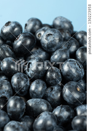Blueberry Pile Macro Background. Healthy Vegan Superfood. 130223958