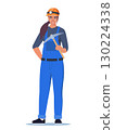 Miner woman character, coal or minerals mining, Girl worker in uniform with pickaxe stands tall. Extraction Industry Profession Working. Vector Illustration. 130224338