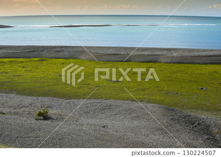 Coastal landscape with cliffs in Peninsula Valdes, World Heritage Site, Patagonia Argentina 130224507