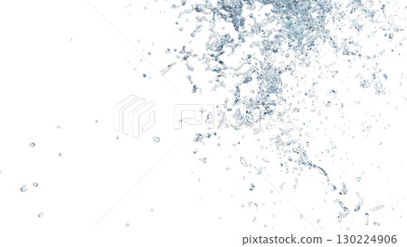 Water Splash Droplets on White Background for Design Use 130224906