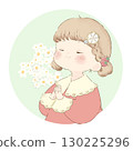Cute and relaxed girl illustration 130225296