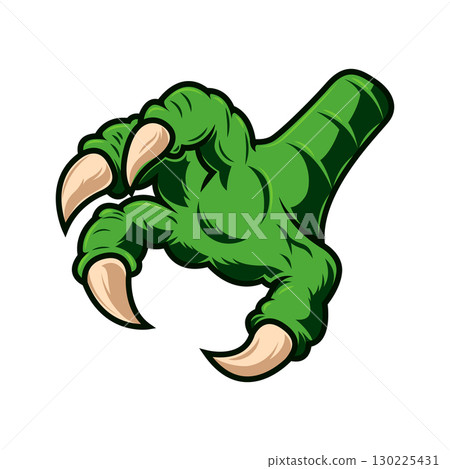 Monster hand with claws. Vector design element Monster hand with claws. Vector design element 130225431