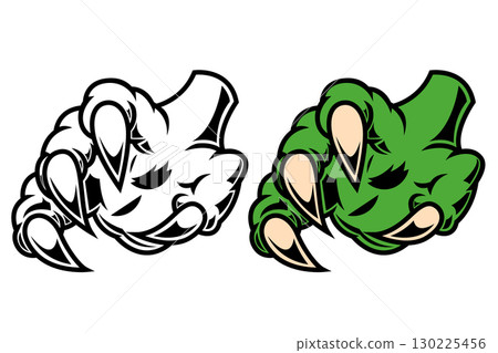 Monster hand with claws. Vector design element Monster hand with claws. Vector design element 130225456