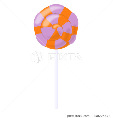 棒棒糖淺紫色和橙色 棒棒糖淺紫色和橙色 130225672