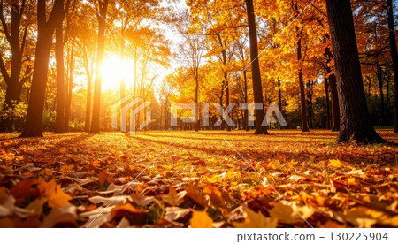 Autumn image: Parks and squares with autumn leaves Autumn image: Parks and squares with autumn leaves 130225904