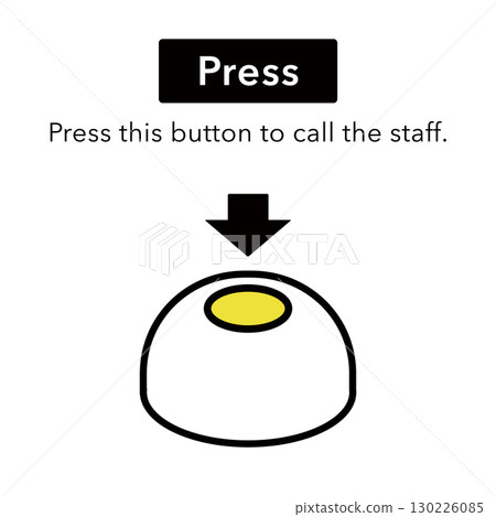 Simple call bell button icon for shop. Vector illustration. Information sign. 130226085