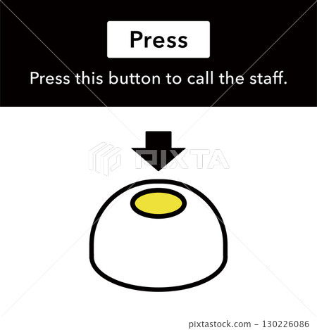 Simple call bell button icon for shop. Vector illustration. Information sign. 130226086