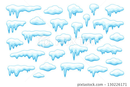Snow winter frost icicle cold freeze icy cartoon chill white frozen for seasonal decor or winter design. Ideal for holiday graphics and frosty scenes. Great for kids or festive content 130226171