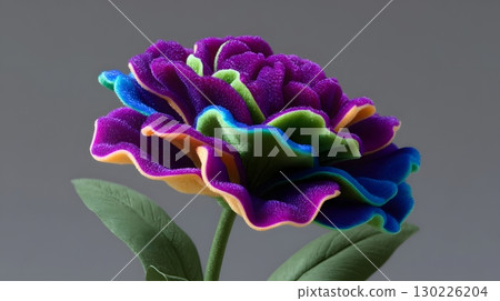 Vibrant rainbow velvet floral sculpture 130226204