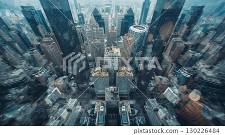 Urban skyscrapers in an office district 130226484
