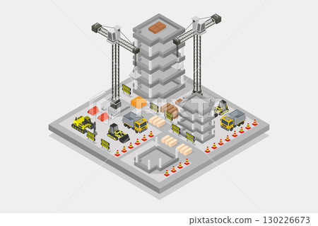 Isometric building under construction Isometric building under construction 130226673