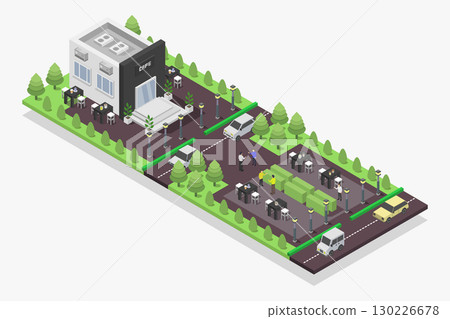 Isometric cafeteria 130226678