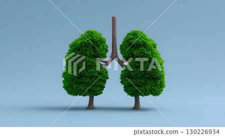 Tree-shaped lungs symbolize the connection between environment and health 130226934