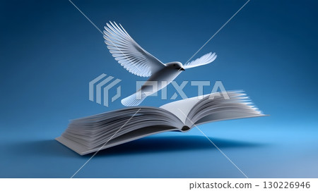 Book taking flight as a bird, symbolizing the power of knowledge 130226946