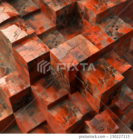 Red brick cube pattern 130227115