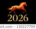 Fiery horse running celebrating new year 2026 130227709